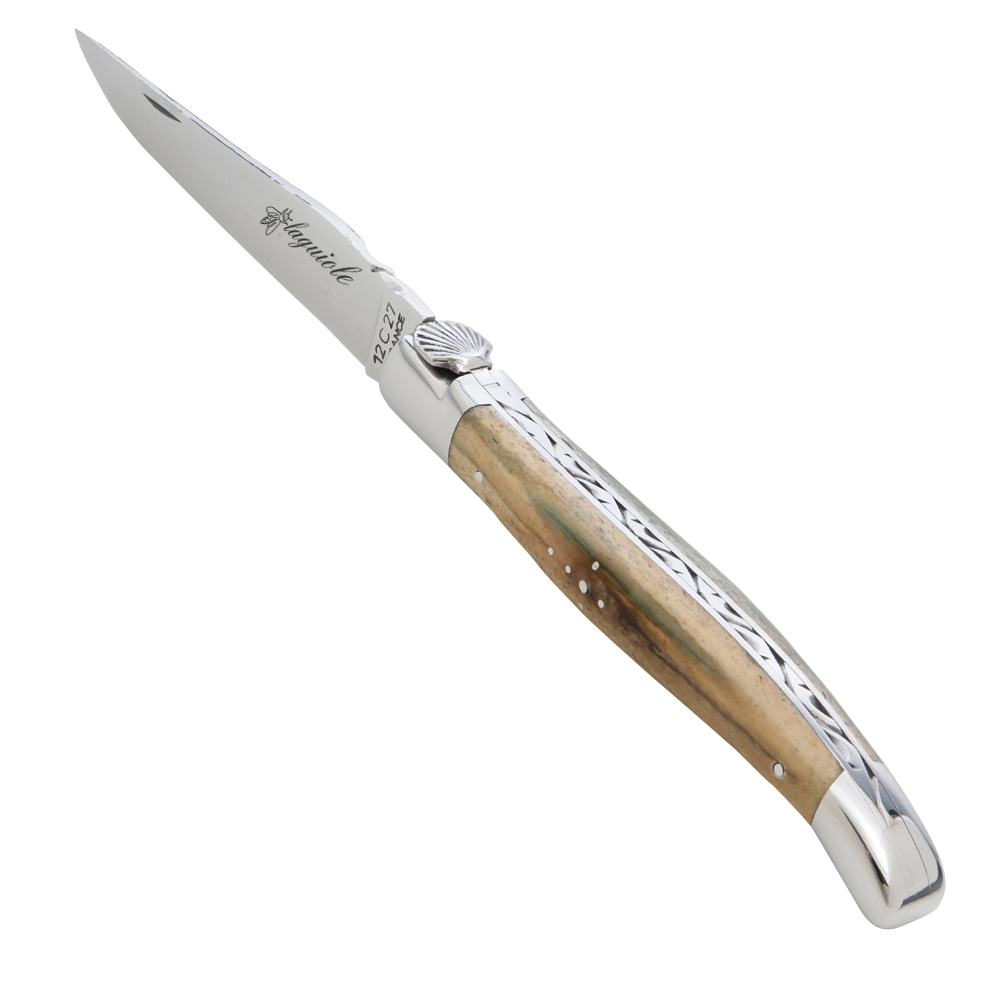 Pilgrim of saint jacques laguiole knife with shell and bone handle